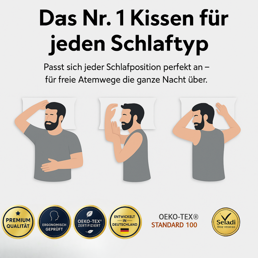 AirFlow Pro™ | Orthopädisches Schlafapnoe-Kissen