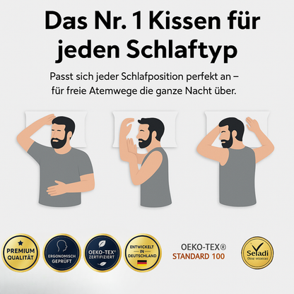 AirFlow Pro™ | Orthopädisches Schlafapnoe-Kissen